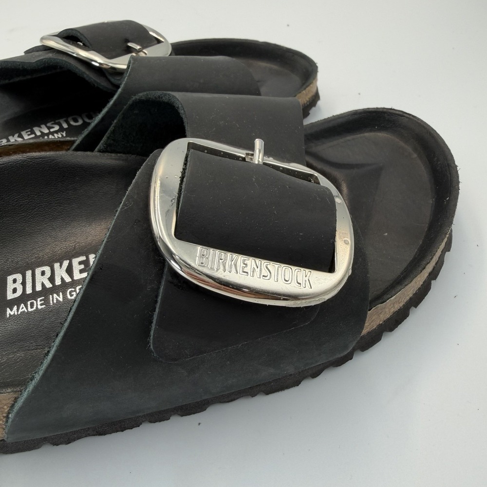 Birkenstock Madrid Big Buckle Slide Sandal in Black Leather Size 42 (US 11) - Picture 6 of 7